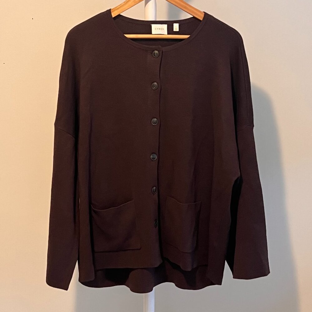 Chocolate Brown Oversized Wide Sleeve Cardigan